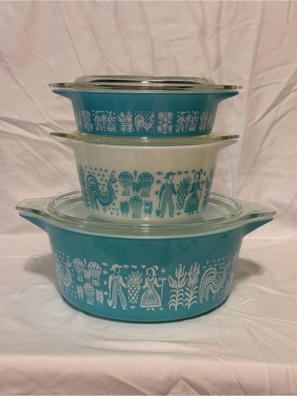 Pyrex Amish Butterprint Casserole Set